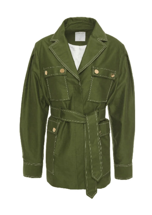 Blazer ceinturé vert ceinturé