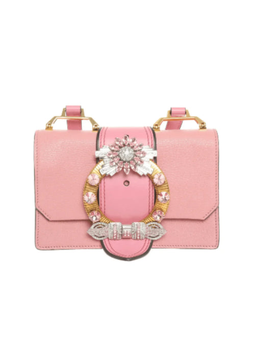 PINK SHOULDER LEATHER BAG