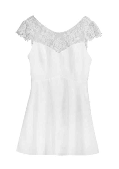 Kurzärmletzes Hochzeitskleid