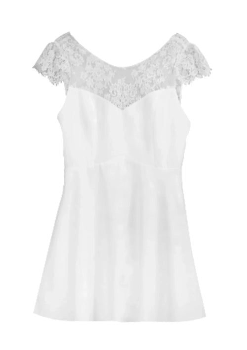 Kurzärmletzes Hochzeitskleid