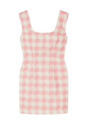 Vichy Open-Rücken-Mini-Kleid