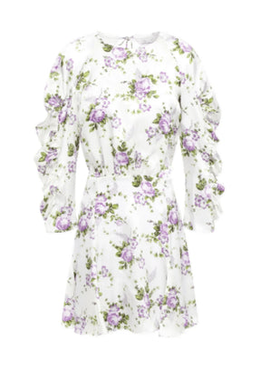 WHITE FLORAL MINI DRESS