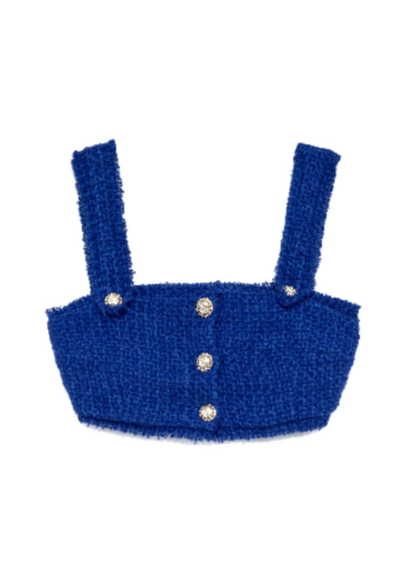 Top à tweed bleu