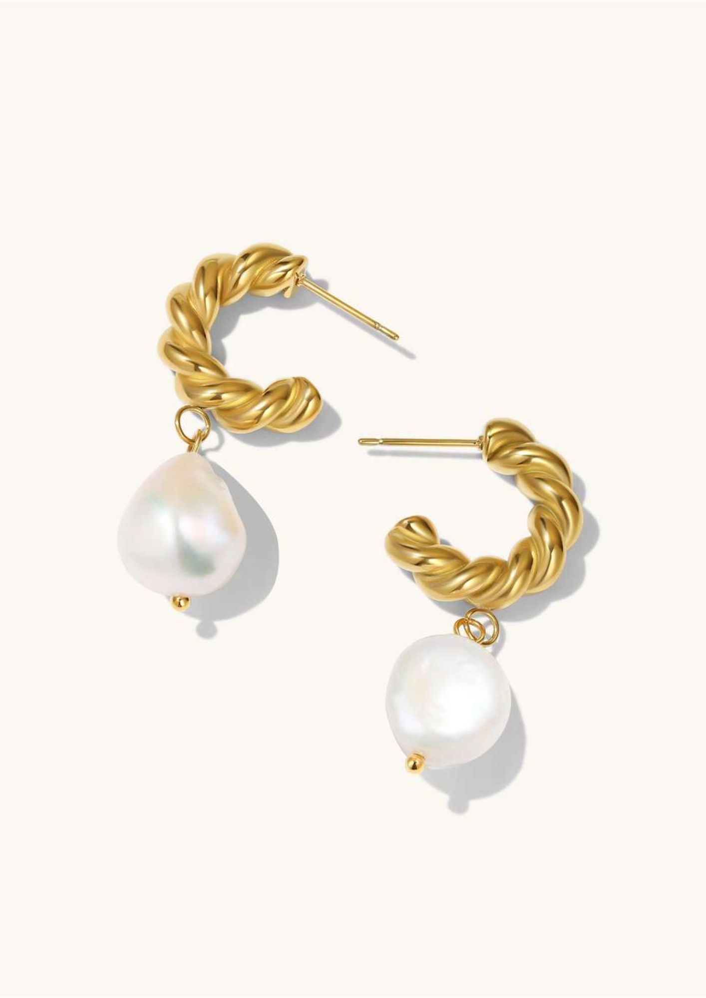 PEARL TWISTED DROP EARRINGS