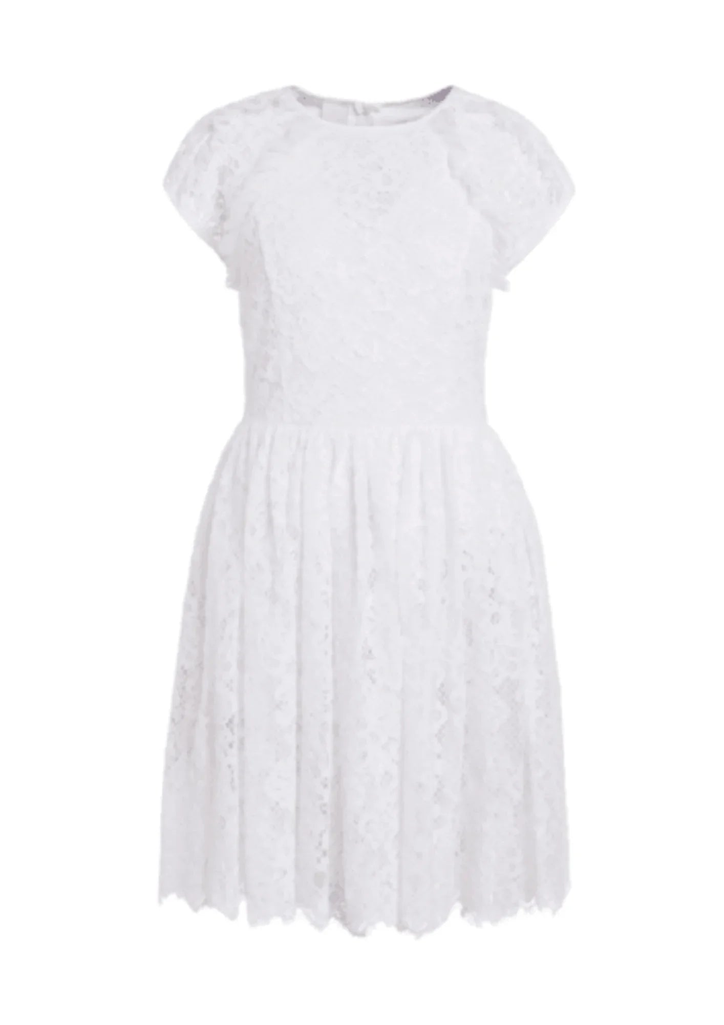 Weißes Spitzen -Mini -Kleid