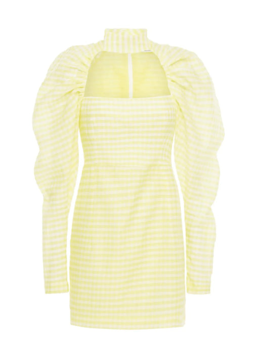 Gelbe Mini -Kleid Vichy