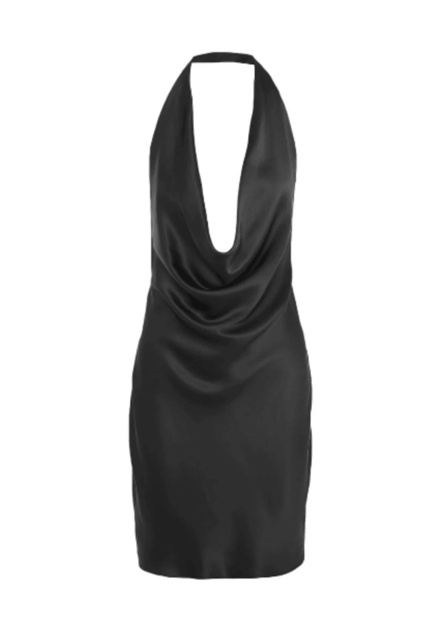 Schwarzes Kleid mit offenem Rücken