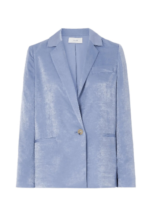 Blazer en satin bleu clair