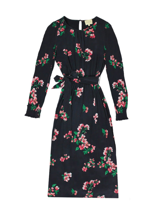 Robe de justine à floral noir