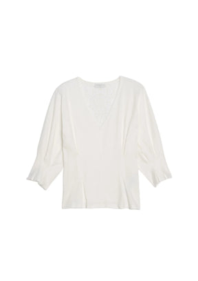 WHITE T-SHIRT WITH LACE DETAILS