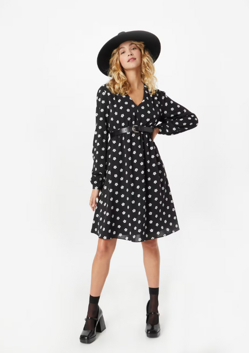 ROBE DE GROSSESSE À FLEURS NOIRES