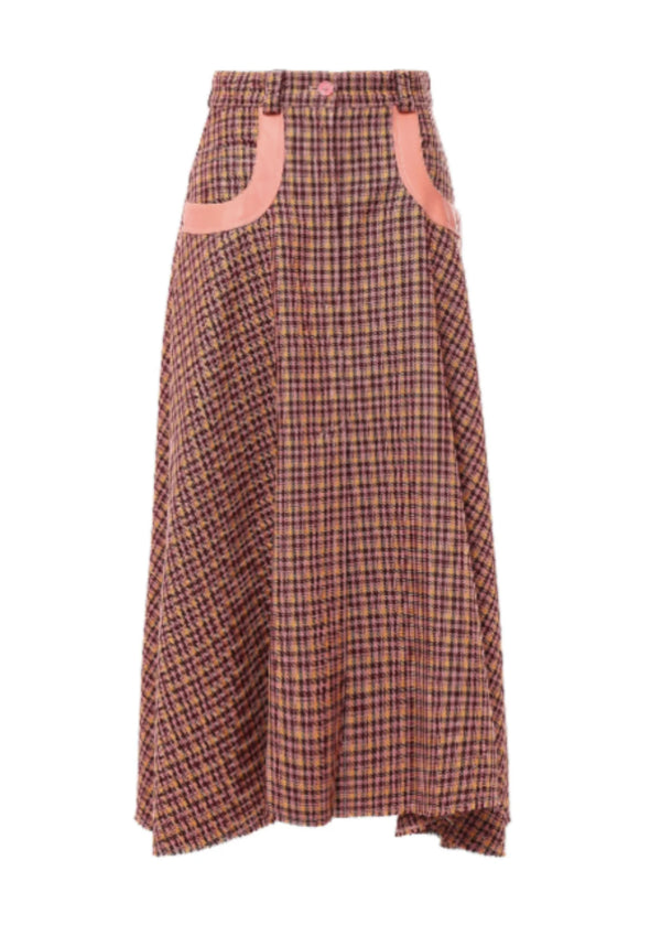 RUFFLED WOOL-JACQUARD MIDI SKIRT