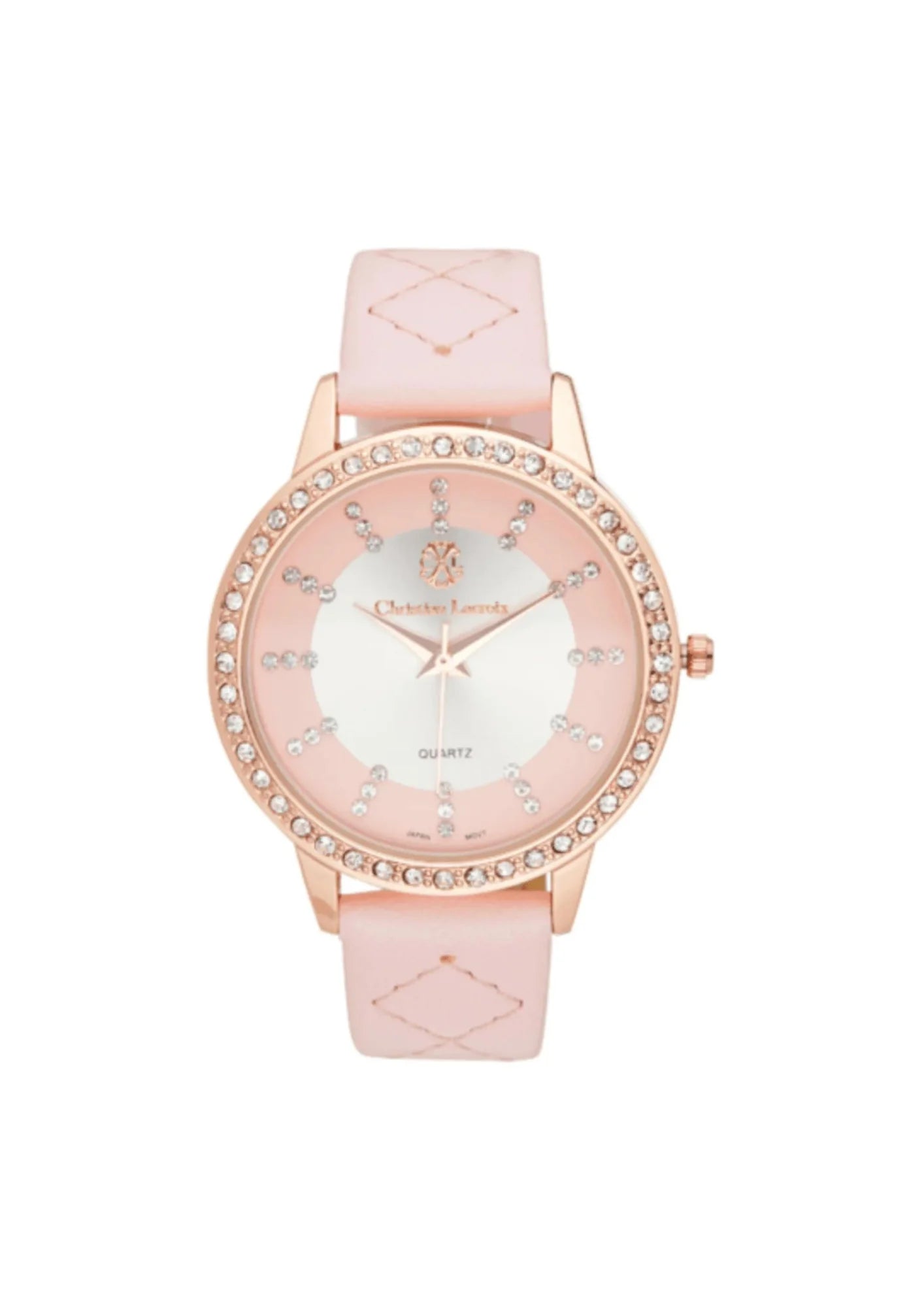 PINK AND GOLD LEATHER QUARTZ WATCH