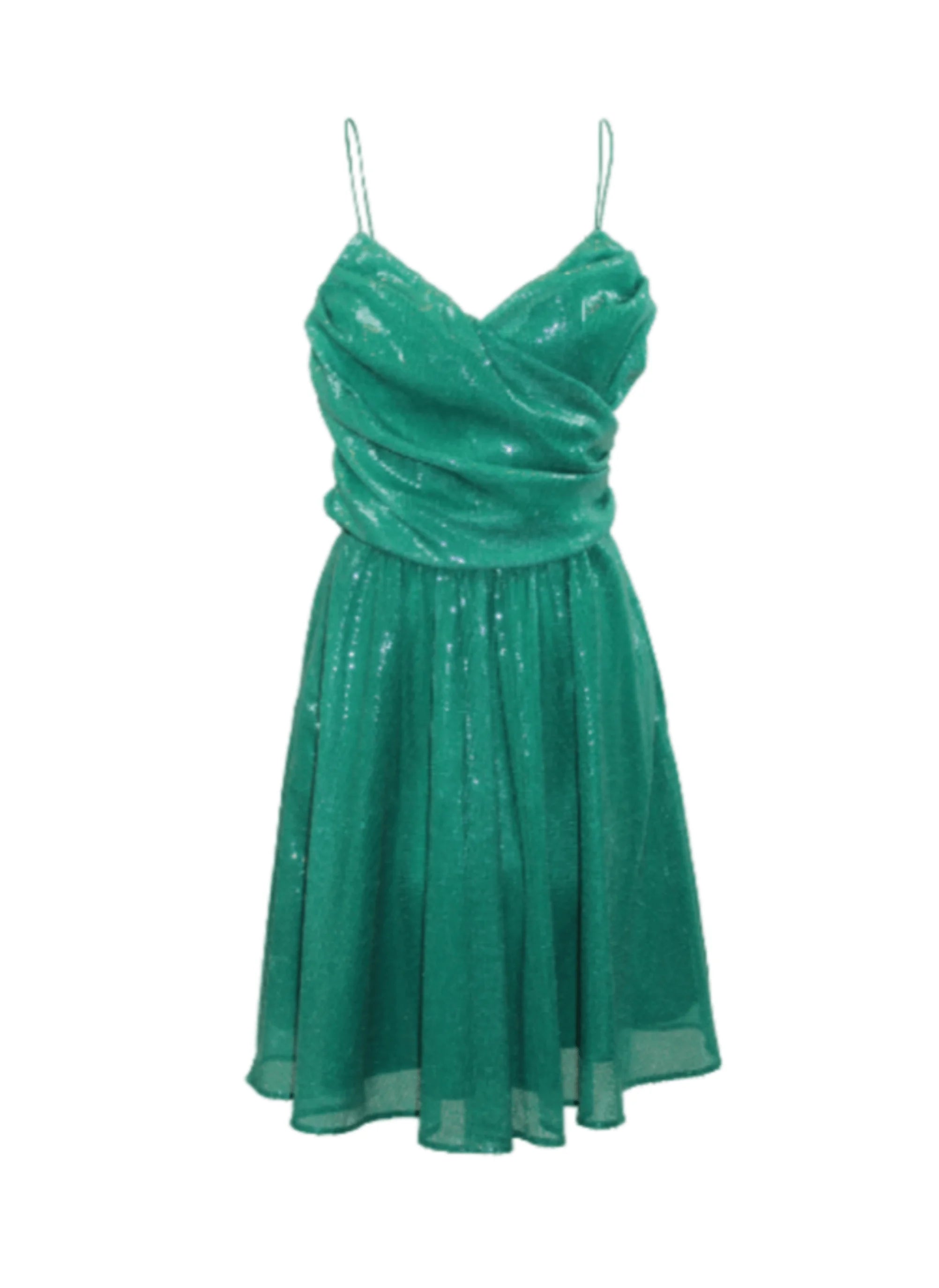 Pailletten -Mini -Kleid - dunkelgrün