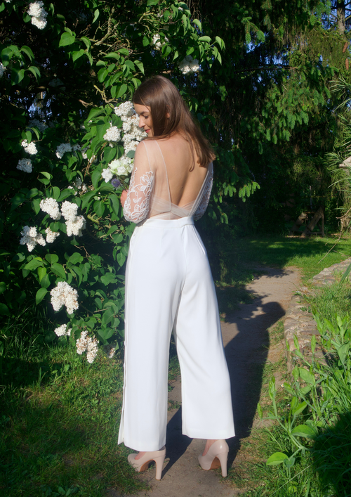 WHITE WEDDING JUMPSUIT