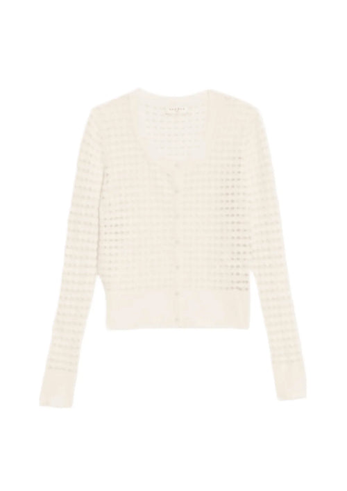 Cardigan beige avec des détails de découpe