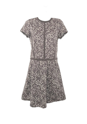 GRAUES KLEID MIT ANIMALPRINT