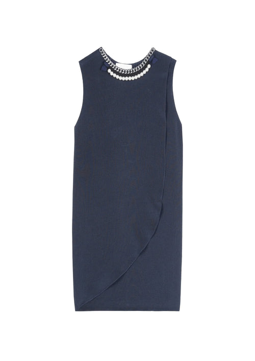 ROBE SANS MANCHES COL RAS DU COU