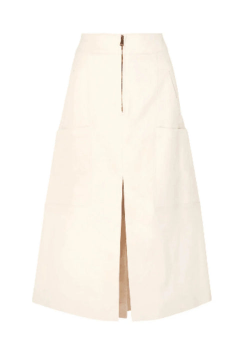 CREAM MIDI SKIRT