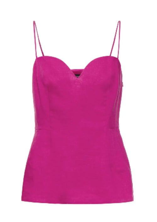 FUCHSIA LINEN TOP