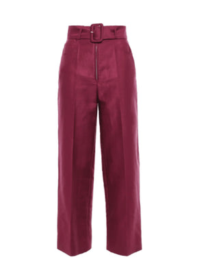 Dunkelrote Baumwollhose