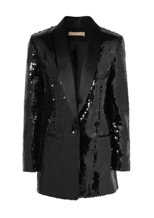Veste de smoking à paillettes en satin