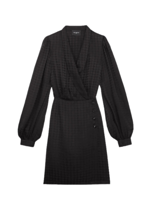 BLACK TWISTY JACQUARD DRESS