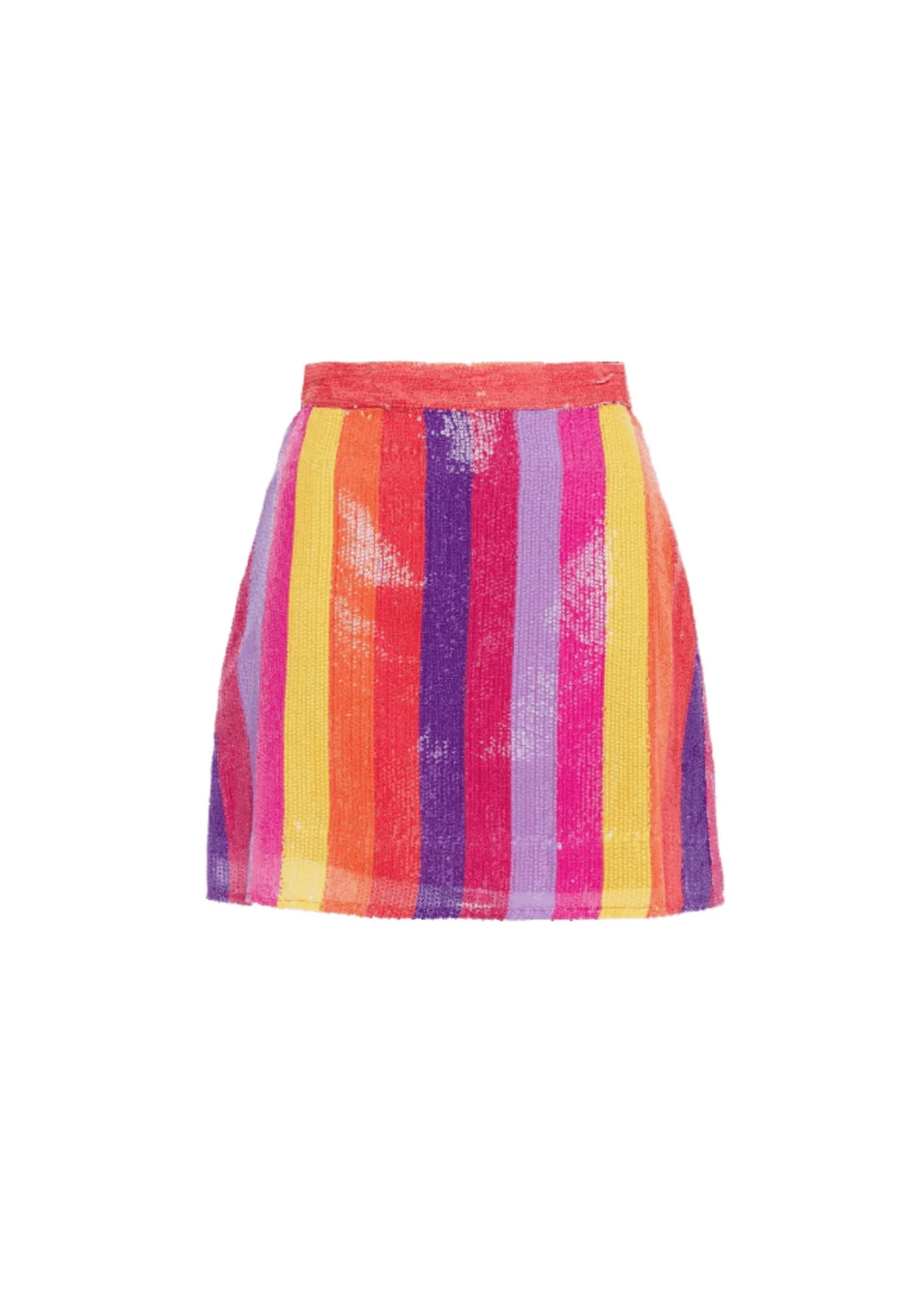 Mini-jupe à paillettes multicolores