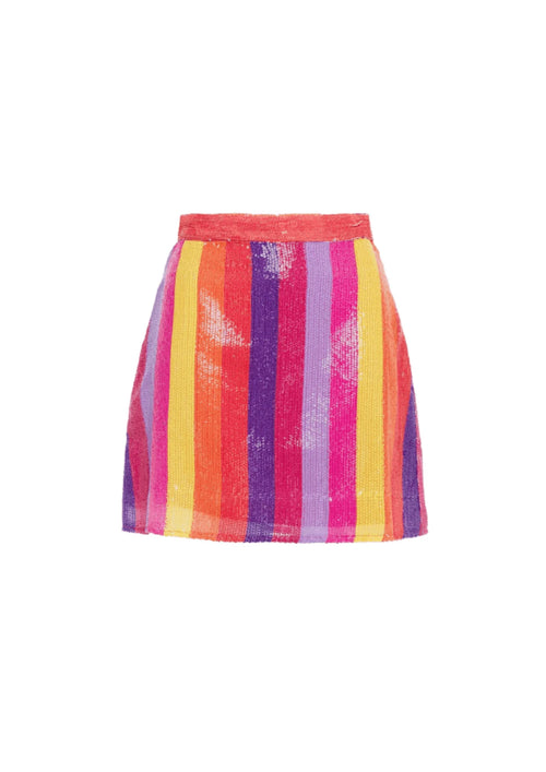 MULTICOLORED SEQUINED MINI SKIRT