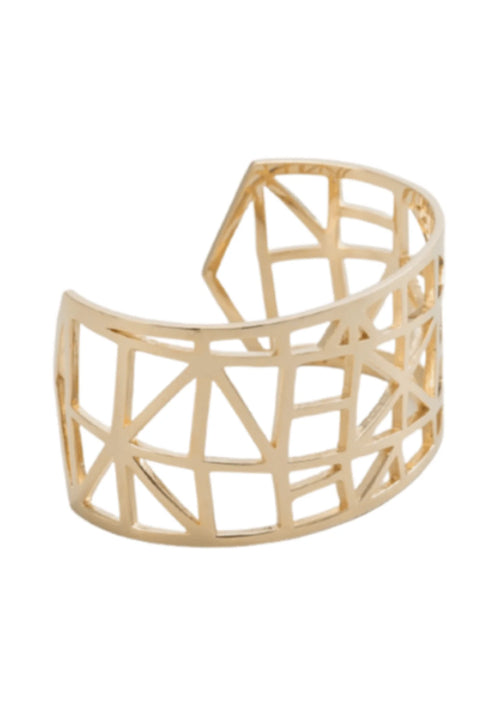 GOLDEN CUFF WITH GEOMETRICAL DESIGN