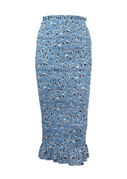 BLUE HEART-PRINTED SKIRT