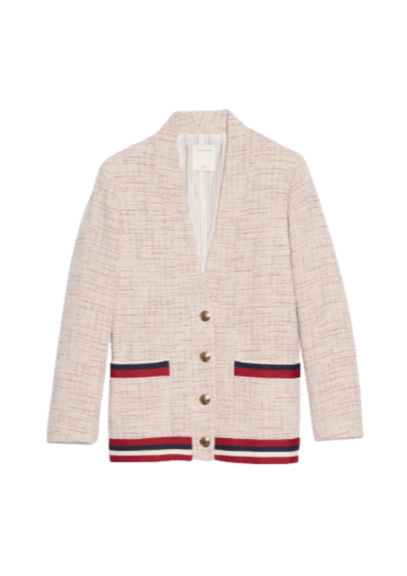 Pastellrosa Tweed Cardigan-Jacket