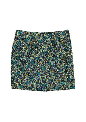GREEN EMBROIDERED SKIRT REANNA