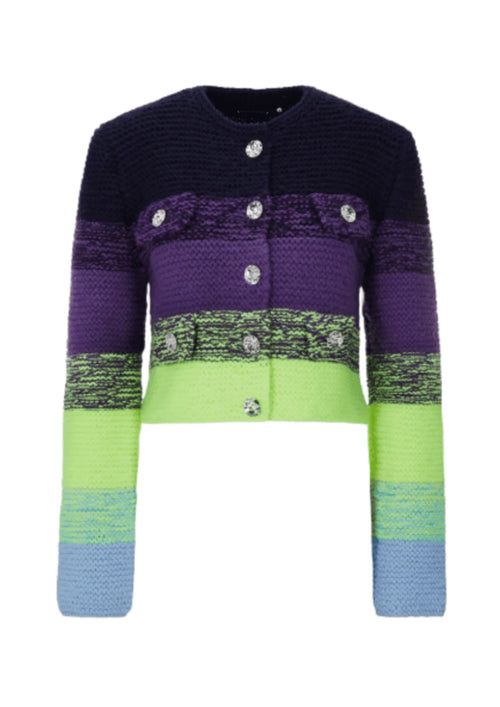 Veste en tweed bleu et vert