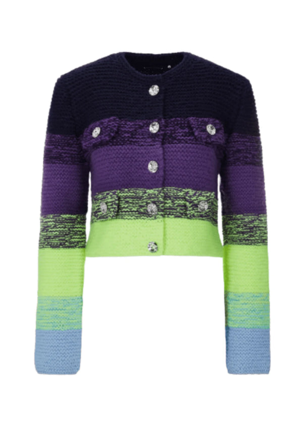 Veste en tweed bleu et vert