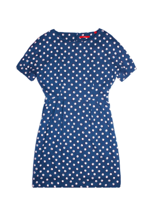 BLUE DRESS WITH PATTERNS