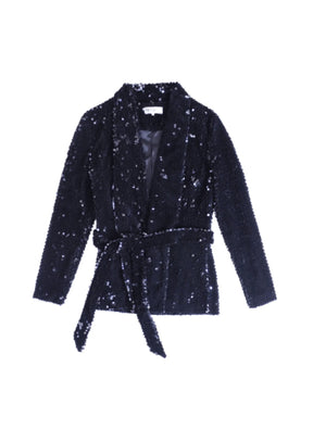 Schwarze Samtjacke mit Pailletten