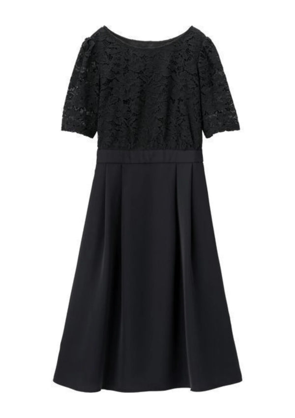 BLACK LONG DRESS WITH LACE