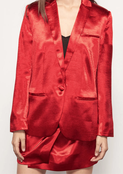 Roter Metallic Effect Blazer