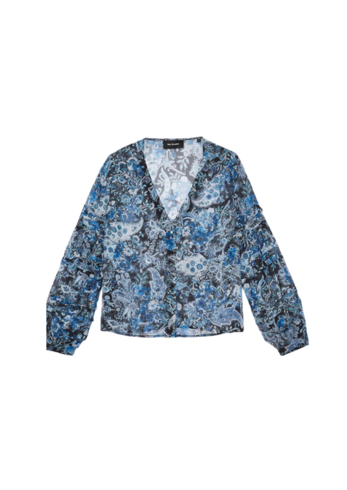 Dunkelblaue Seidenbluse