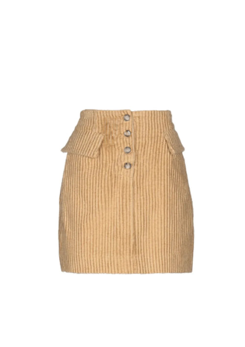 CAMEL CURDUROY MINI SKIRT