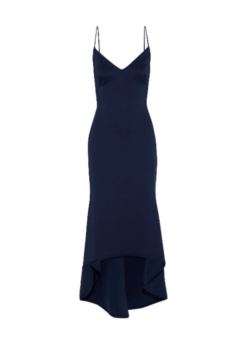 Robe asymétrique bleu marine