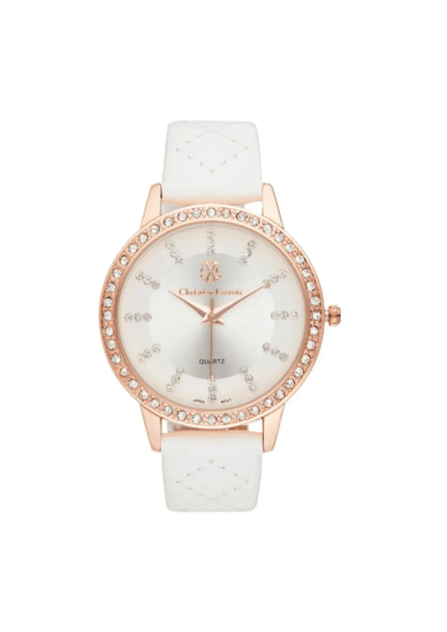WHITE QUARTZ WATCH WITH CRYSTALS