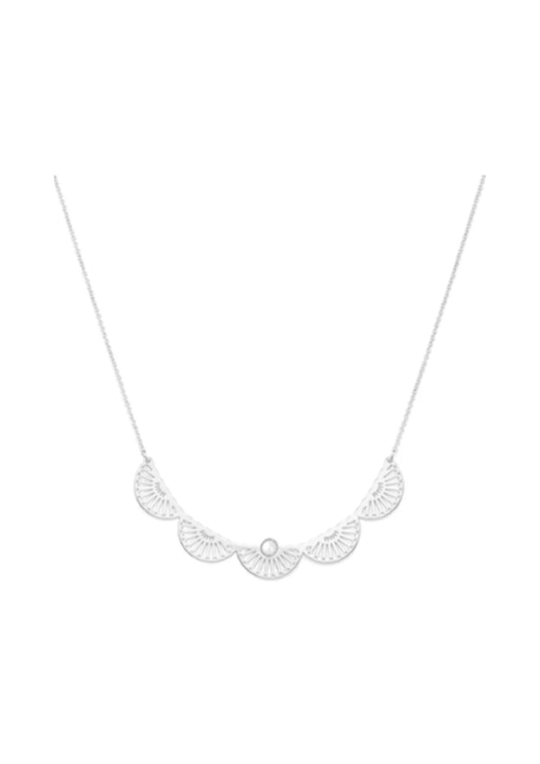 FAN-SHAPED LATTICEWORK NECKLACE