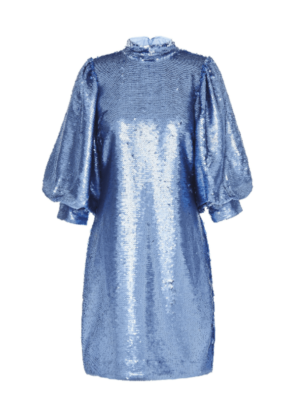 Mini-robe à paillettes bleues