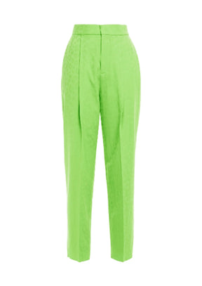 Grüne Wolle Jacquard Hosen