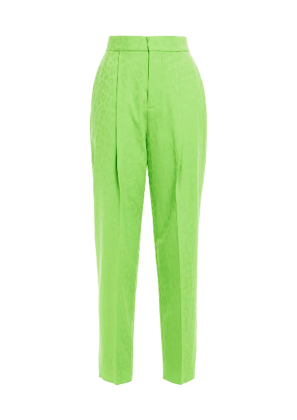 GREEN WOOLEN JACQUARD PANTS