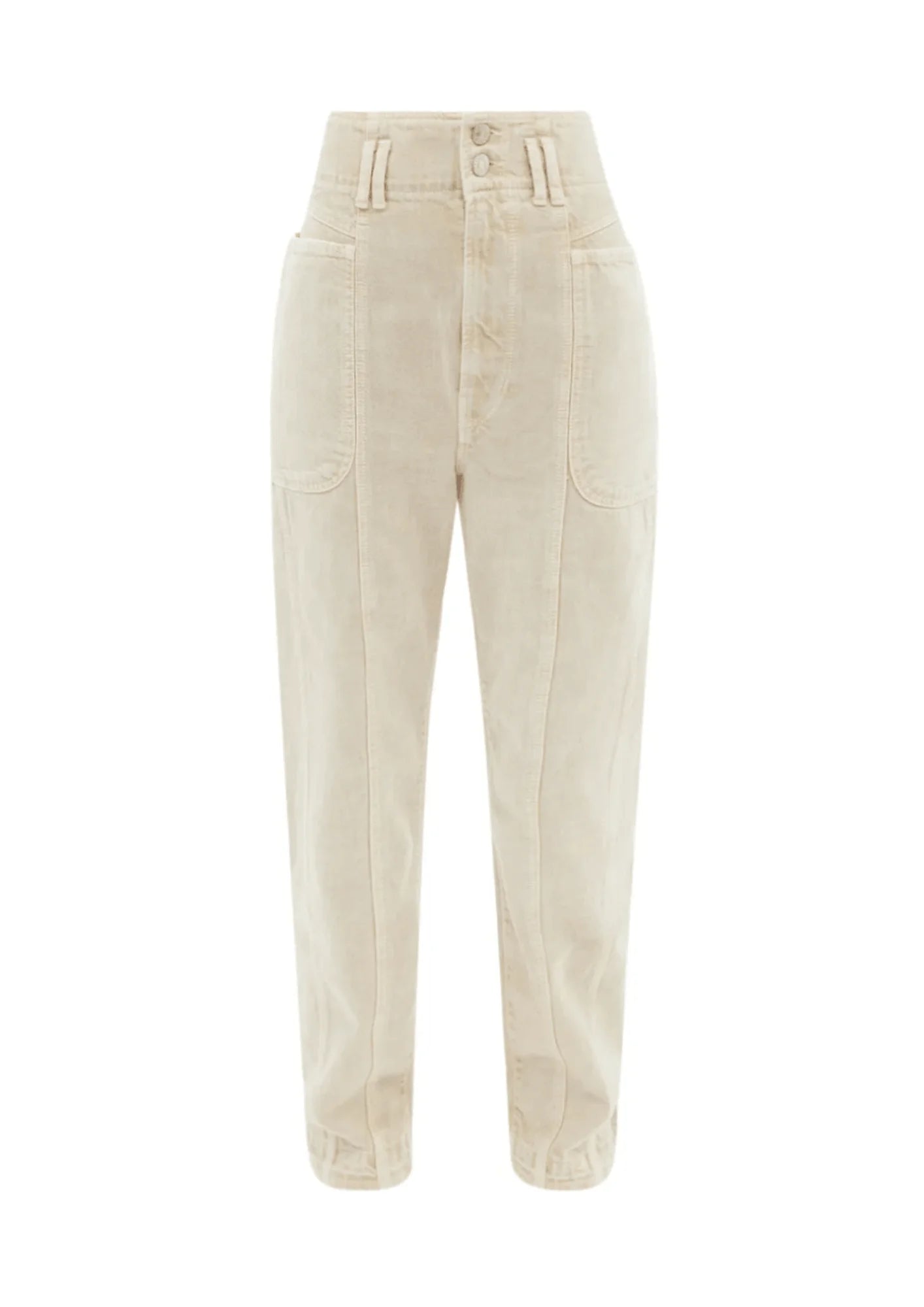 Beige hohe Taillenjeans