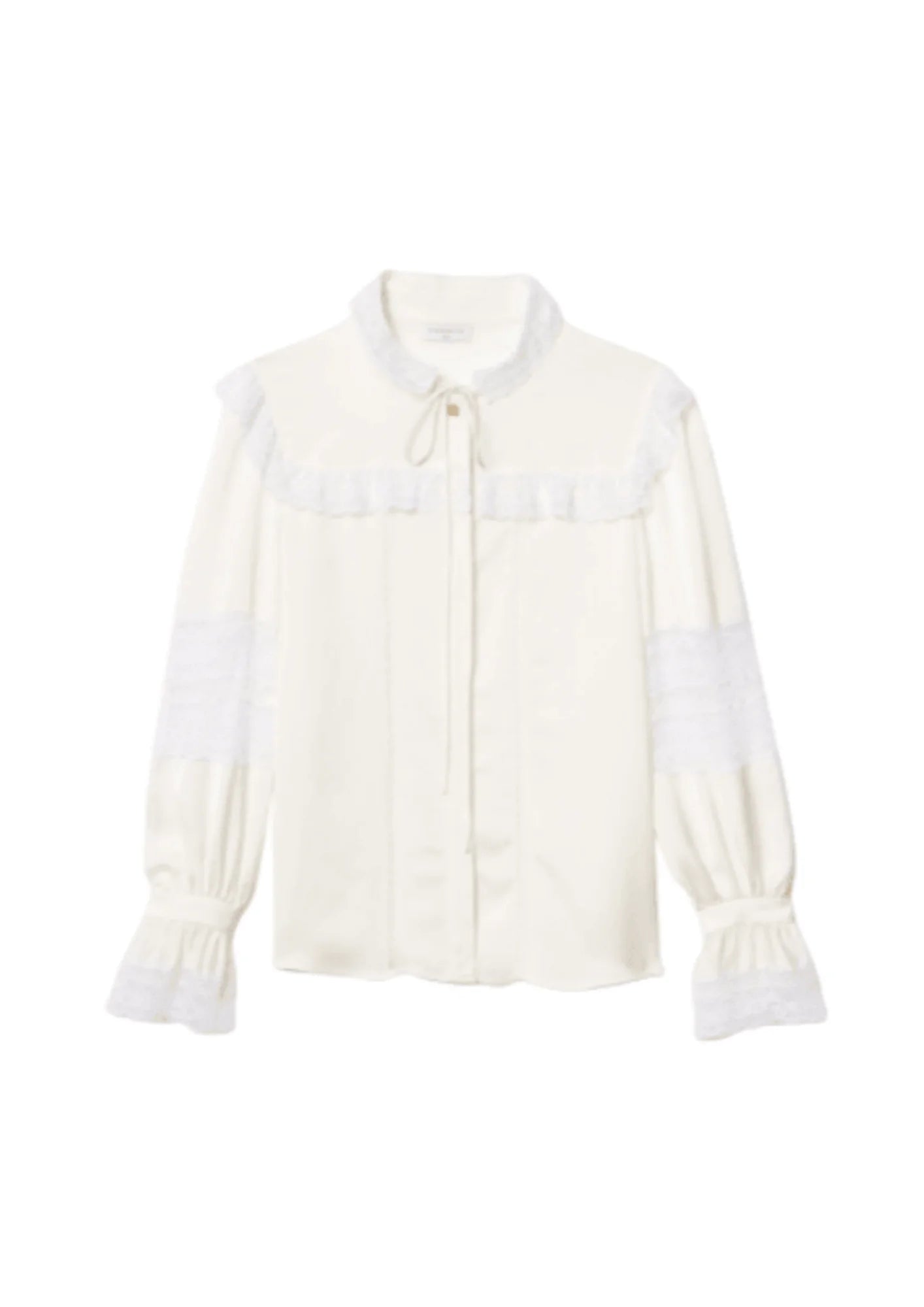 OFFWHITE BLOUSE WITH LACE DETAILS