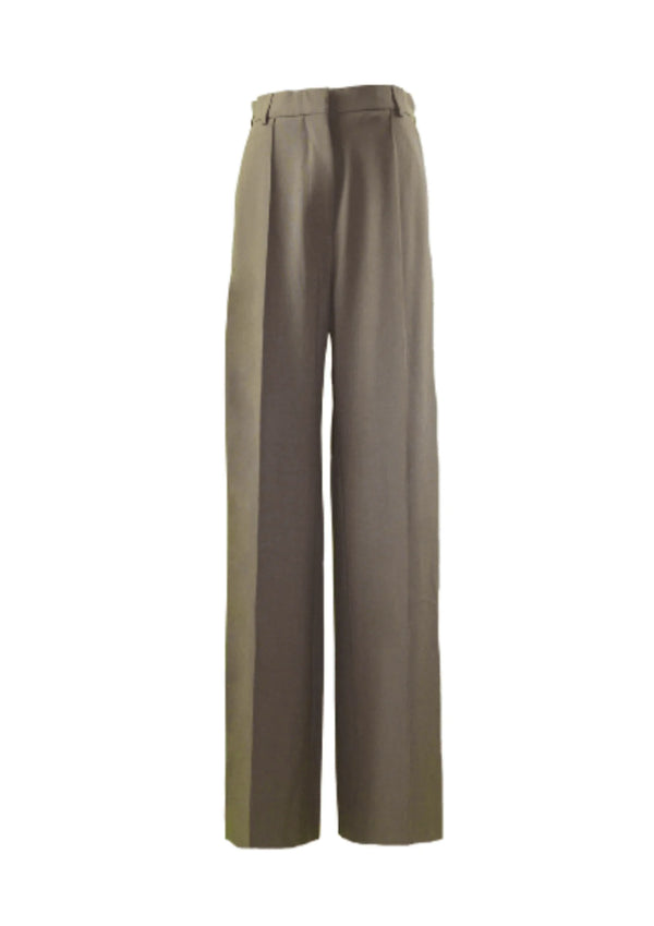 KHAKI STRAIGHT-LEG TROUSERS